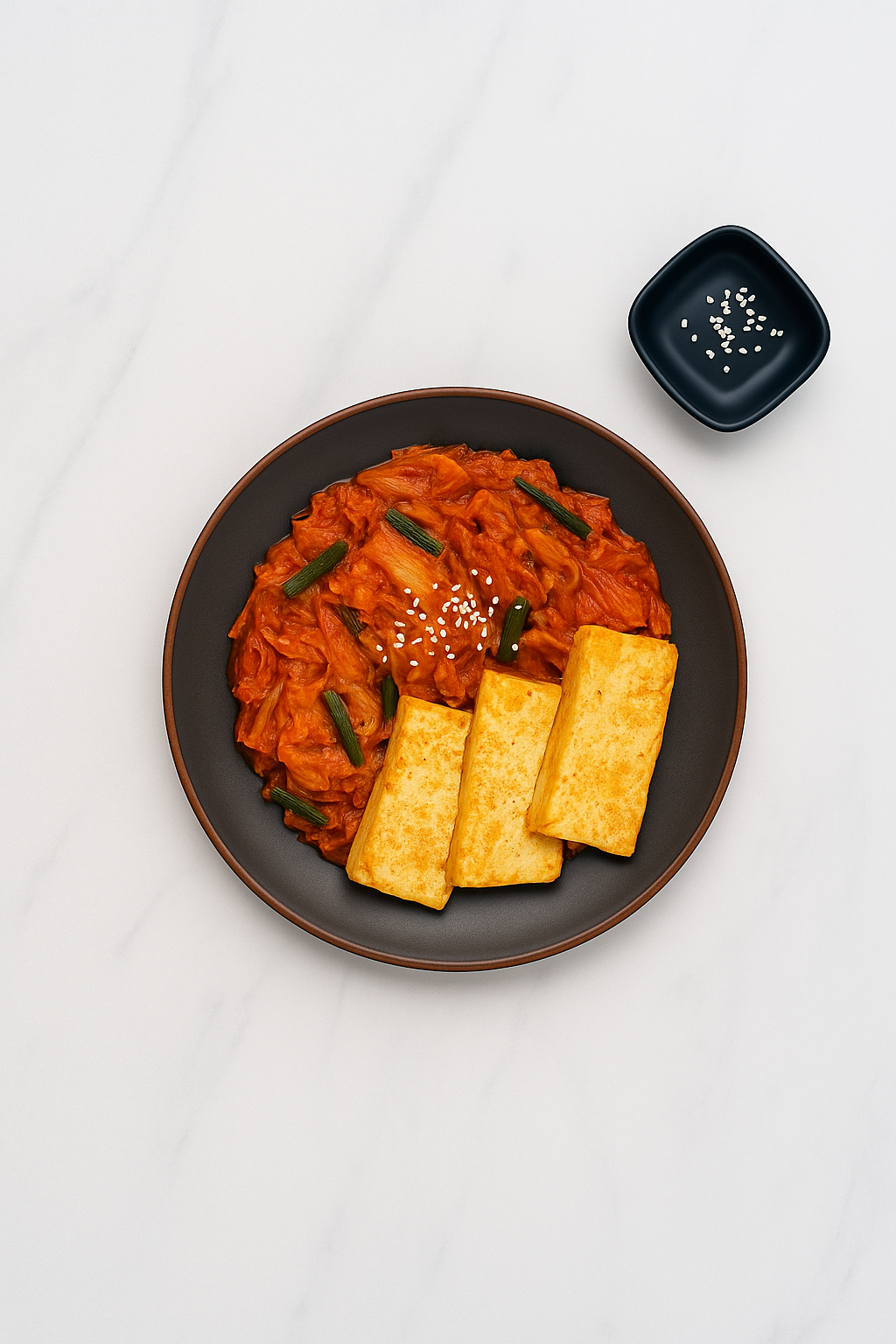RECETA - Tofu frito con kimchi